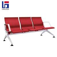 Barber shop healthcare shopping mall bank PU waiting bench seating chairs